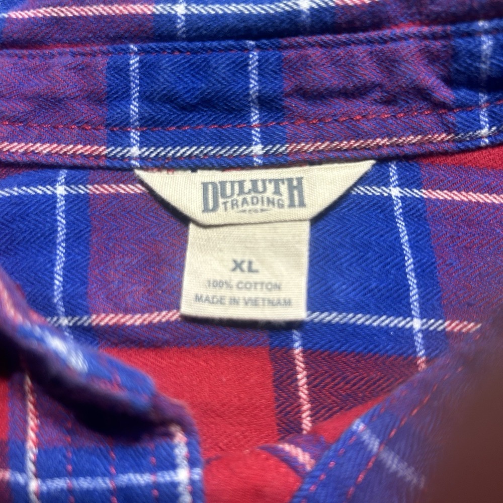 Duluth Trading Button Up Shirt Womens XL Multicolor Long Sleeve Flannel Plaid - Picture 7 of 7